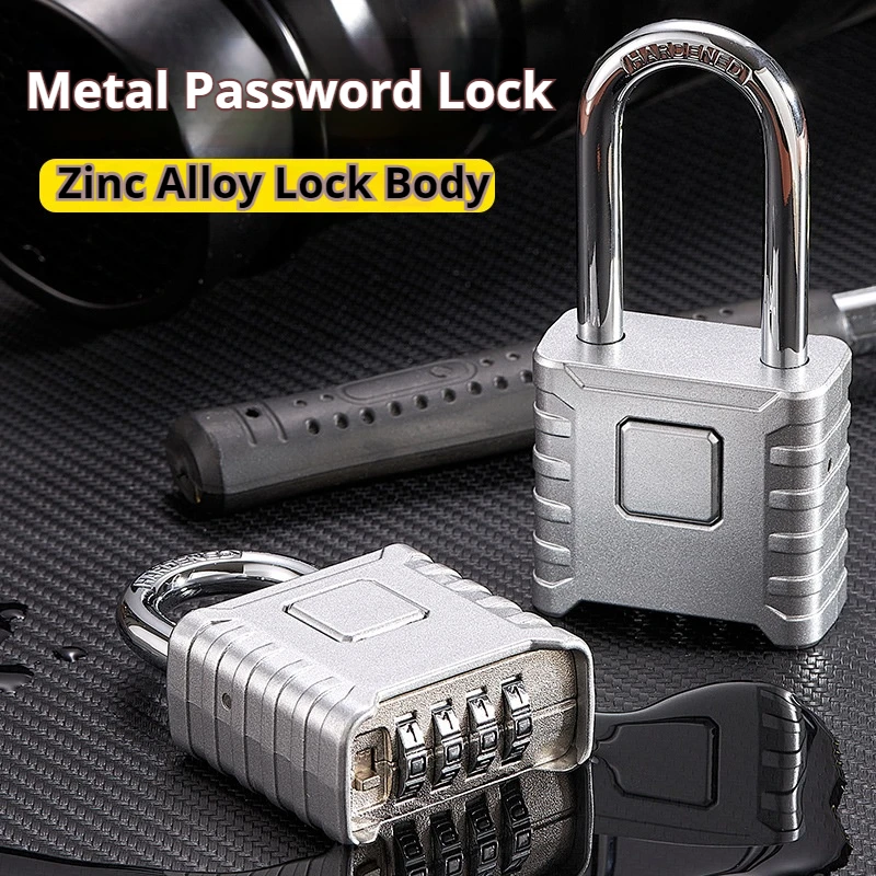 4-Digit Number Combination Padlock Waterproof Strong Hardened Suitable for Indoor Outdoor Fence Door Sturdy Password Code Locks