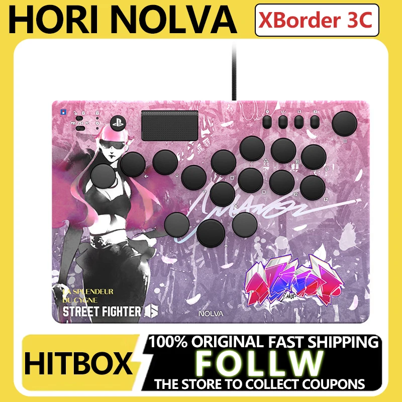 Controlador Arcade HORI NOLVA (Hitbox) con licencia oficial para Street Fighter 6, palo de juego de lucha para PS5/PC, regalo de edición chun-li