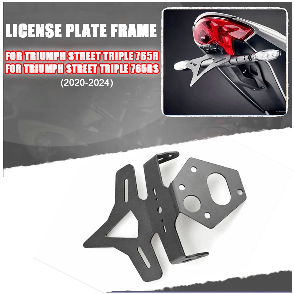 

765 RS For Triumph Street Triple 765R 765RS 2020-2024 Motorcycle Accessories License Plate Holder Bracket Rear Tail Frame Fender