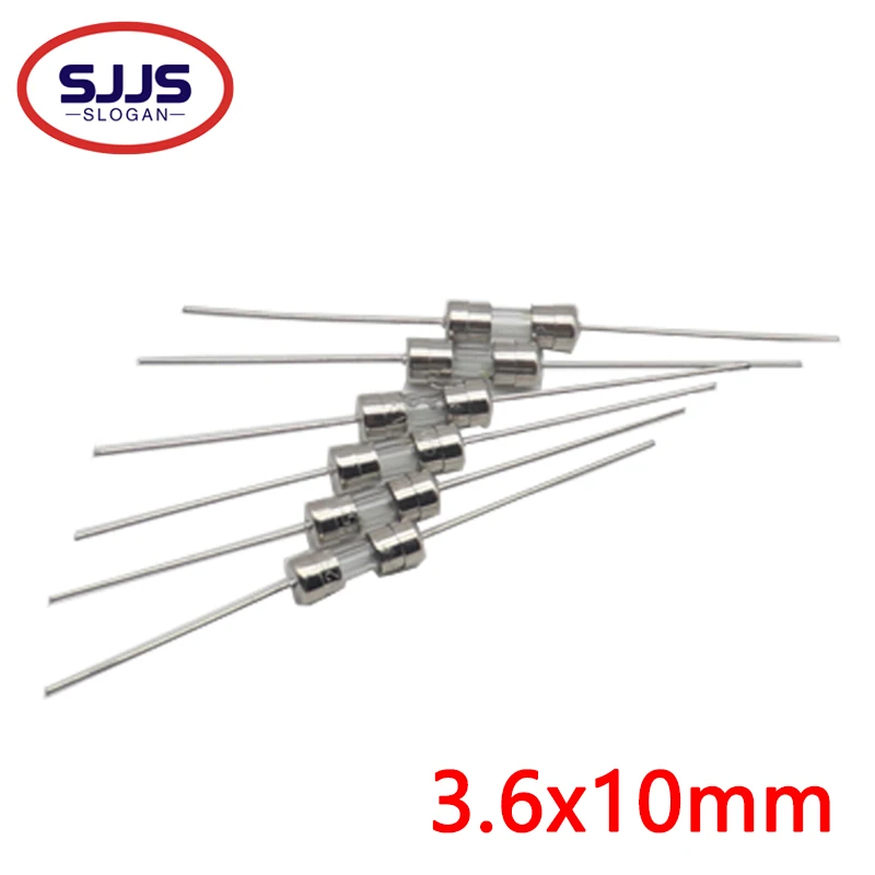 【50-10PCS】3.6*10 Fast-blow Glass Tube Fuse Fast Break With pin 3.6x10mm 0.5A 1A 1.5A 2A 3A 3.15 4 5 6.3A - 20A AMP 250V Slow-T