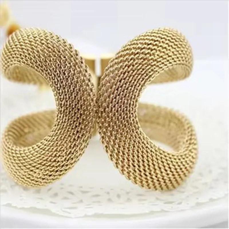 fashion popular Gift Jewelry Elegent Twisted Golden Alloy Wide Spring large Cuff Bracelet Bangles Costume royal crown