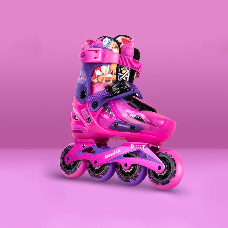 

Новейшие профессиональные детские роликовые слаломные коньки на складе, горячая распродажа, четырехколесные регулируемые роликовые коньки, размер Patines