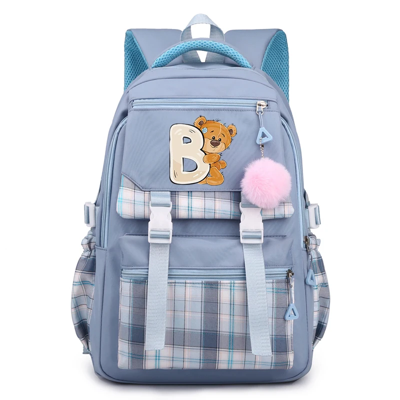 26 English Letters Printed Backpack Teenger Girl Boy Schoolbag Kawaii Student Children Schoolbag Laptop Bookbag Travel Bag Gift