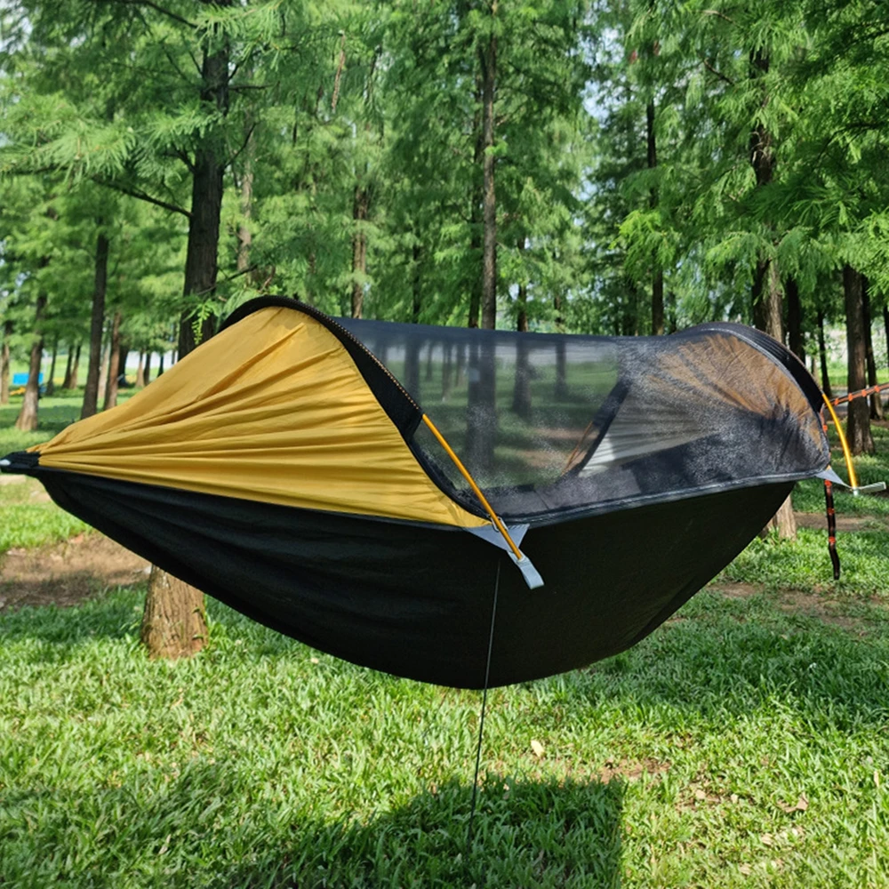 Portable Outdoor Garden Double Mosquito Net Hammocks Anti-Rollover For Travel Camping Sleeping Hanging Hammock Swing Nature Hike