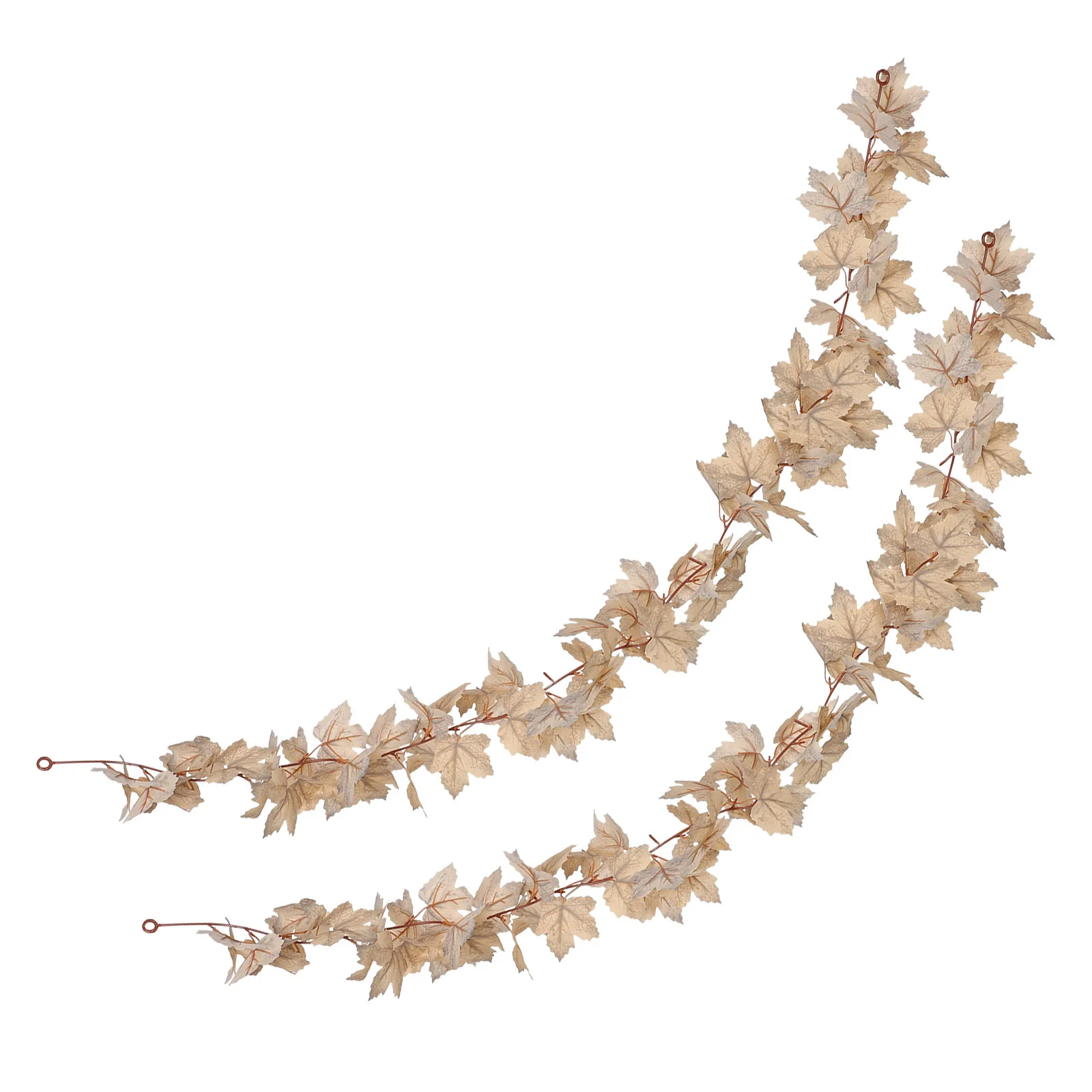 

2Pcs Artificial Autumn Maple Leaf Garland Realistic Dark Fall Leaves for Halloween Thanksgiving Party Fireplace Decoration Faux