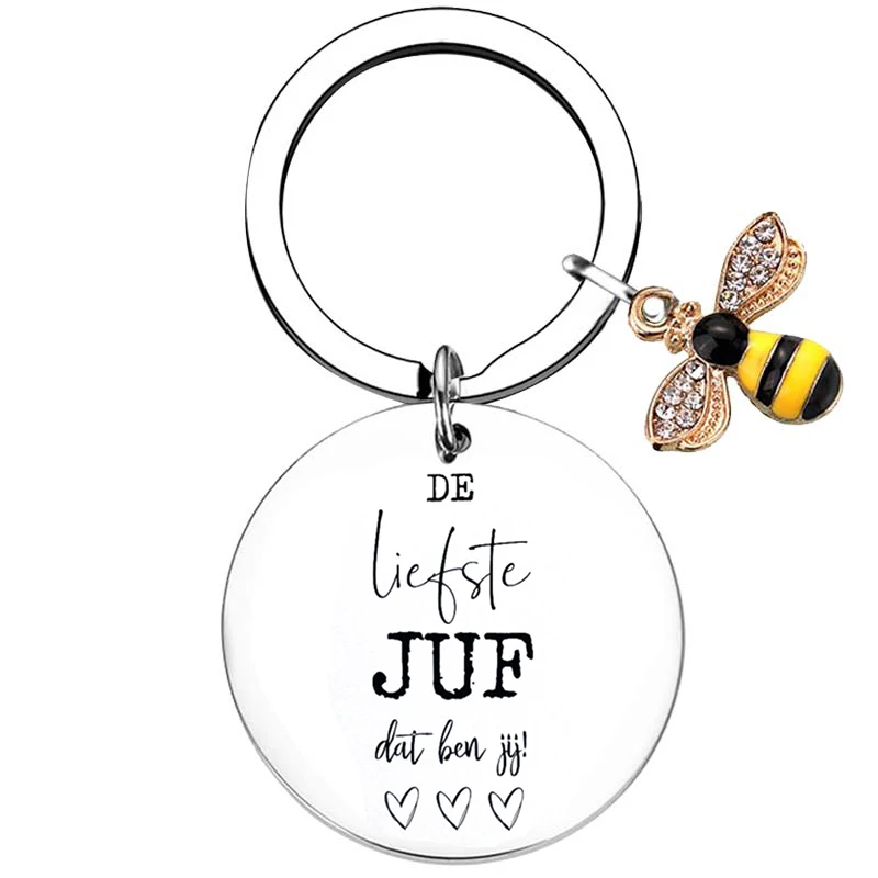 Dutch liefste juf Teacher Appreciation Gifts Keychain Teachers ' Day gift Key chain Keyring Holder