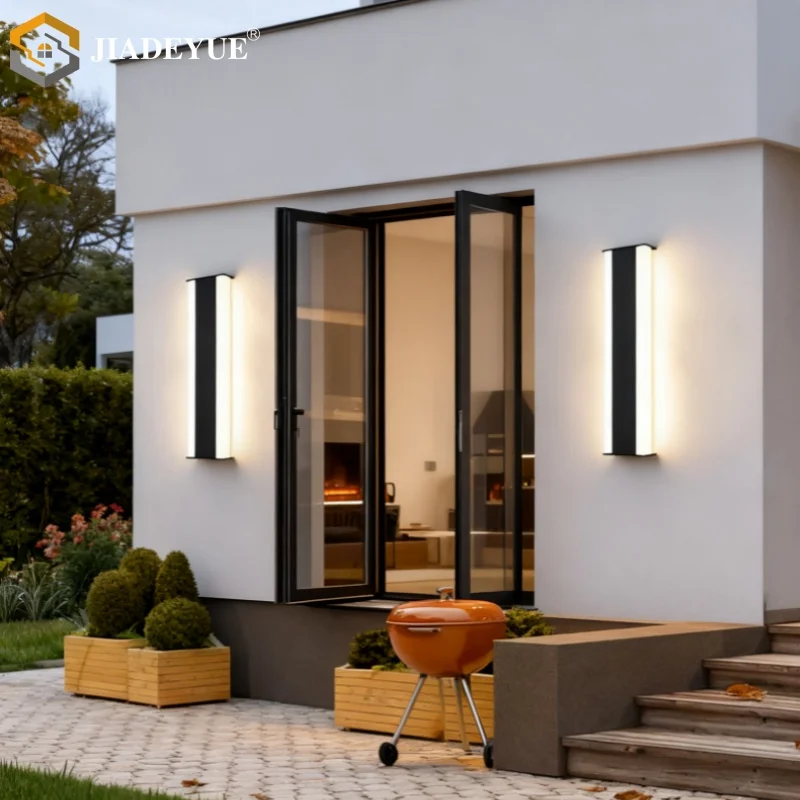 Lampu dinding LED tahan air untuk luar ruangan, halaman vila, balkon, pintu masuk, perlengkapan pencahayaan aluminium luar ruangan IP65