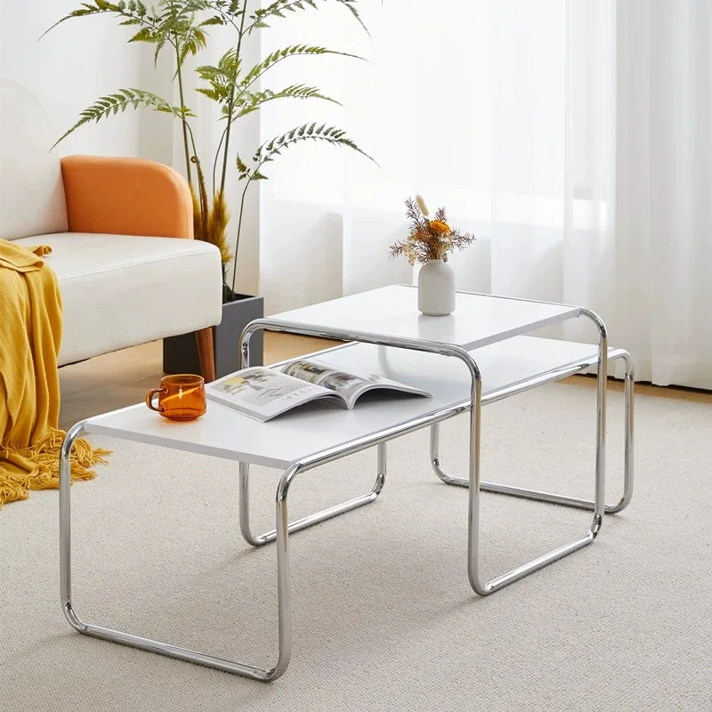 Einfacher Couchtisch aus Edelstahl, modernes Design, einzigartiger Couchtisch aus Metall, Advanced Sense Nordic Mesa Centro Wohnmöbel