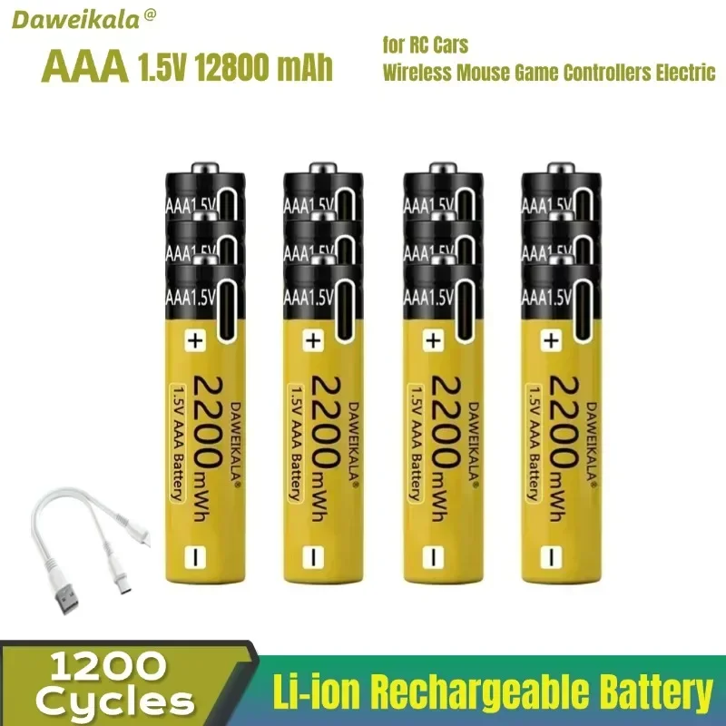 

DaweikalaAAA Battery 1.5V Rechargeable battery NiZn Battery Stable performance long usage time camera toys batteries Type-C fast