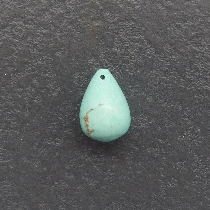 

Natural Turquoise Side Drilled Pendant Bead Handmade Polished Stone for Jewelry Making 15x10mm 2g