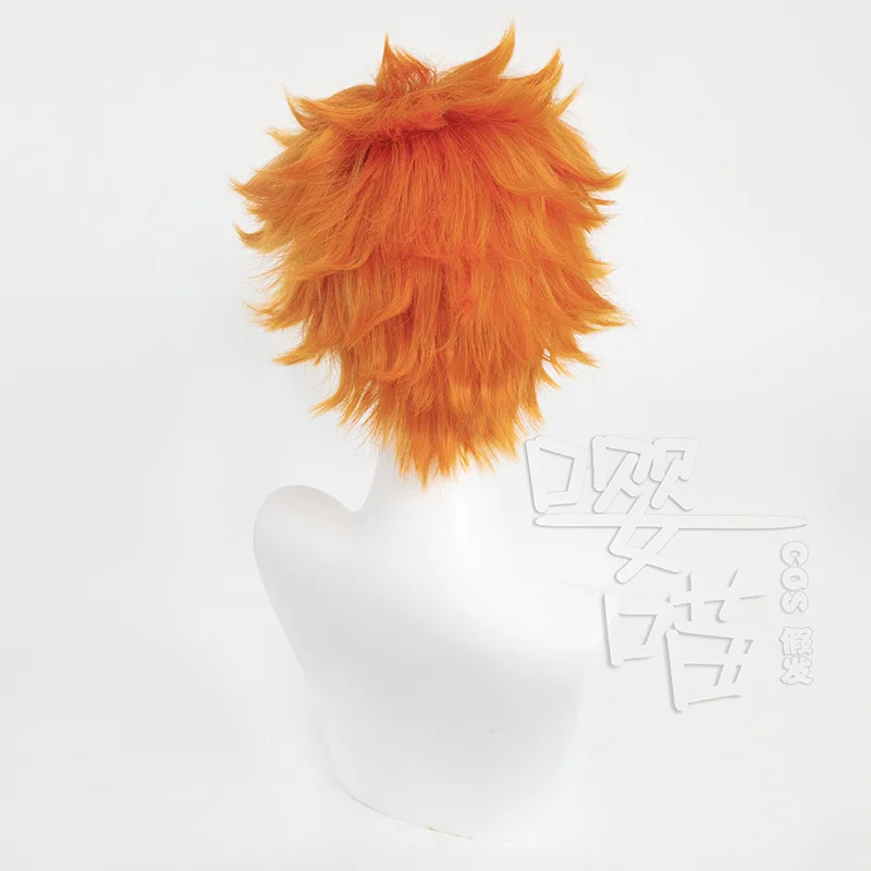 Hinata Shoyo Kinderspion Perücke Anime Haikyuu!! 32CM Orange Hitzebeständige Kunsthaar Anime Hinata Shoyo Cosplay Perücken Halloween Perücke