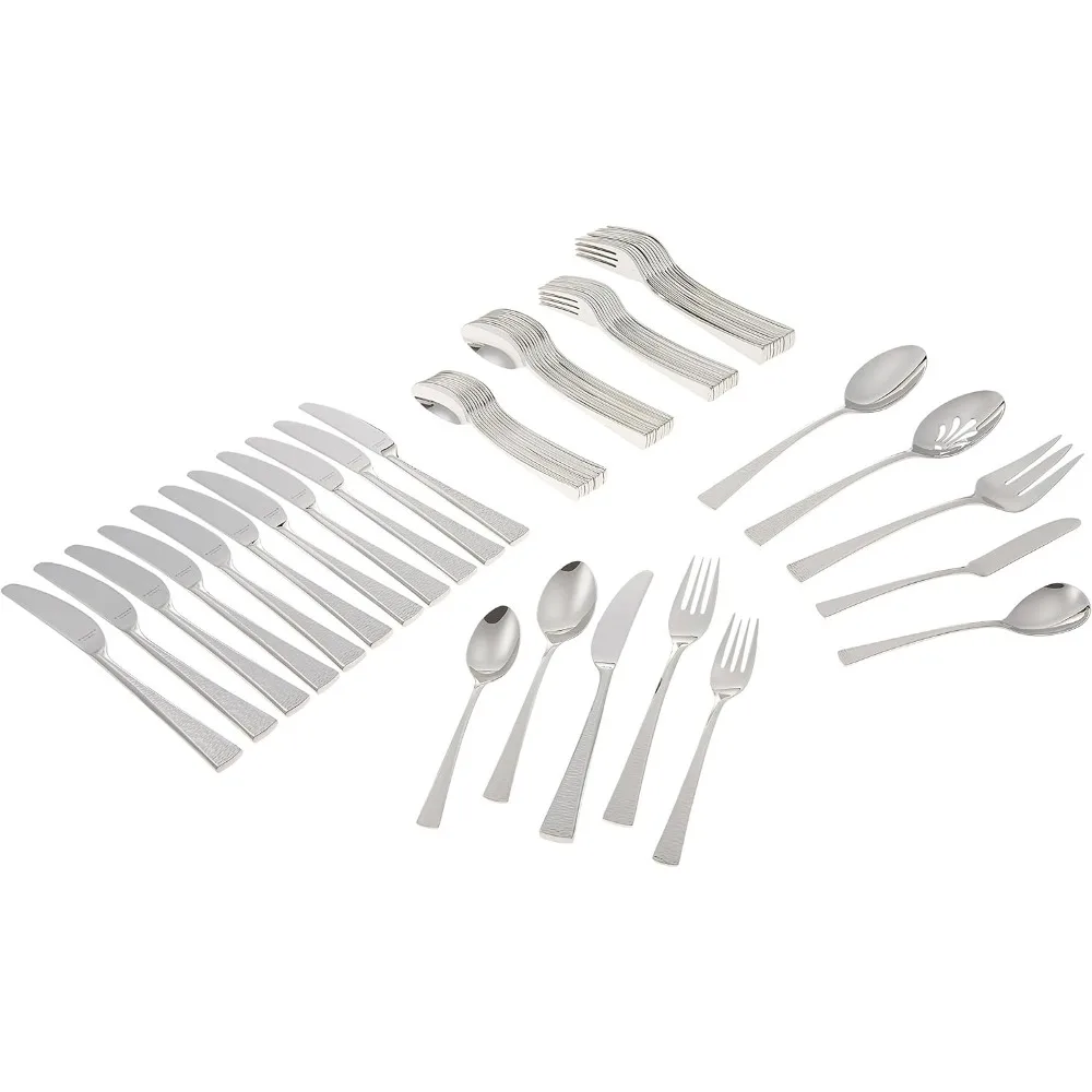 

65-Piece Stainless Steel Flatware Set in Silver Tone