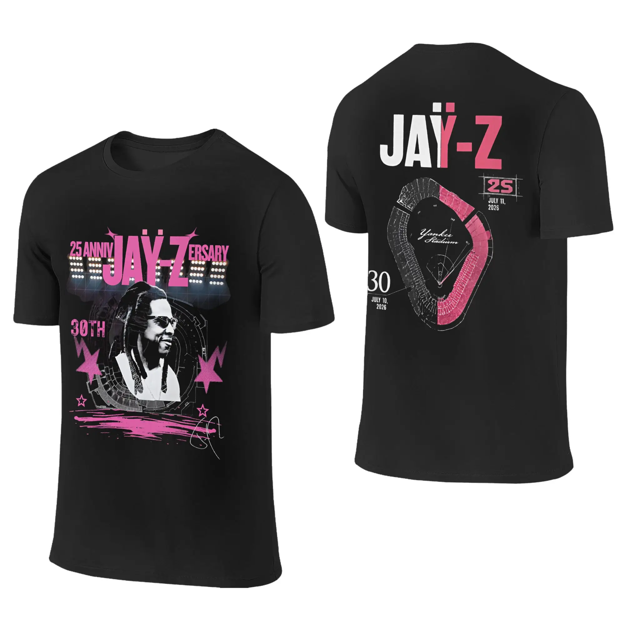 Mens Womens Jay Z 30th Reasonable Doubt 25th Blueprint JAŸ-Z 30 Tour  T Shirt Cotton Printed T-Shirt  Top Clothing