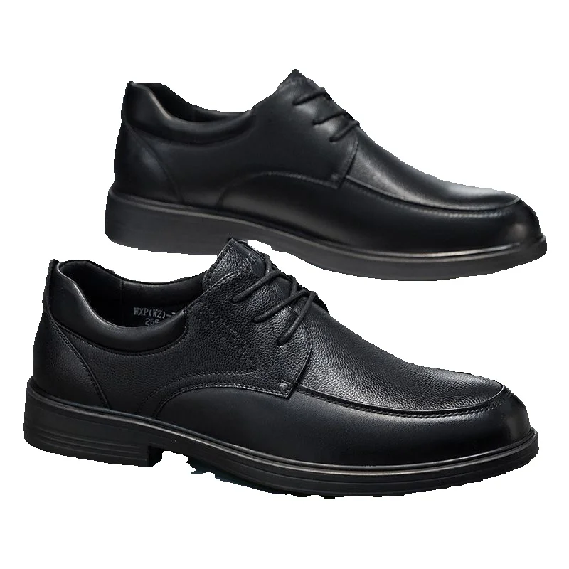Pull-back Shoes Men's Black Leather Shoes 2026 Spring New Trendy Versatile Leather Shoes Casual Leather Shoes Shiny Shoes_vogvips.com