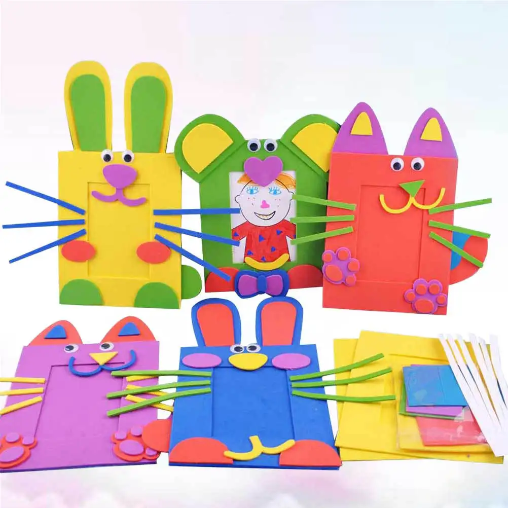 

Cartoon Photo Frame Material Bag DIY Supplies Random Color Random Pattern for Kids Handmade Craft Supplies Educational Art