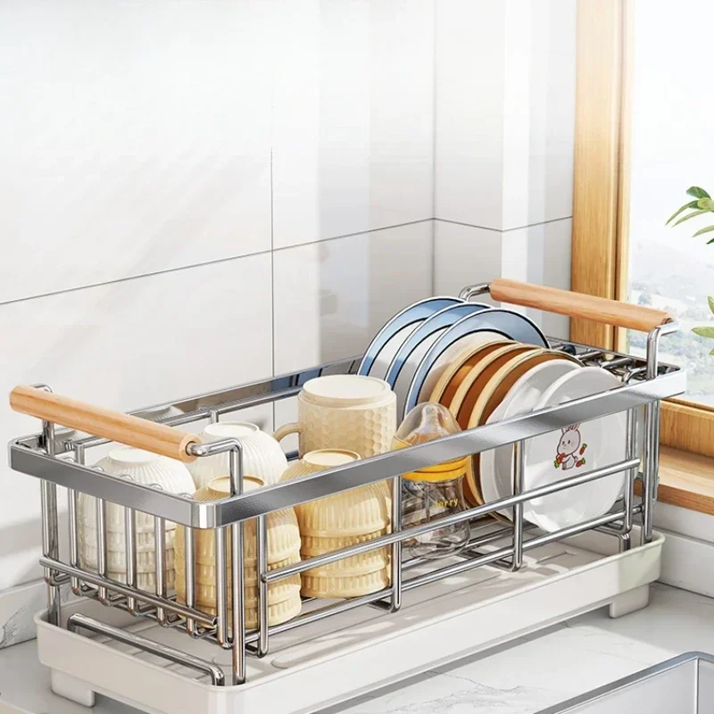 

Shuaishi-Stainless Steel Bowl Rack, Kitchen Storage Rack, Countertop, Household Single-Layer Drain Bowl and Plate Rack