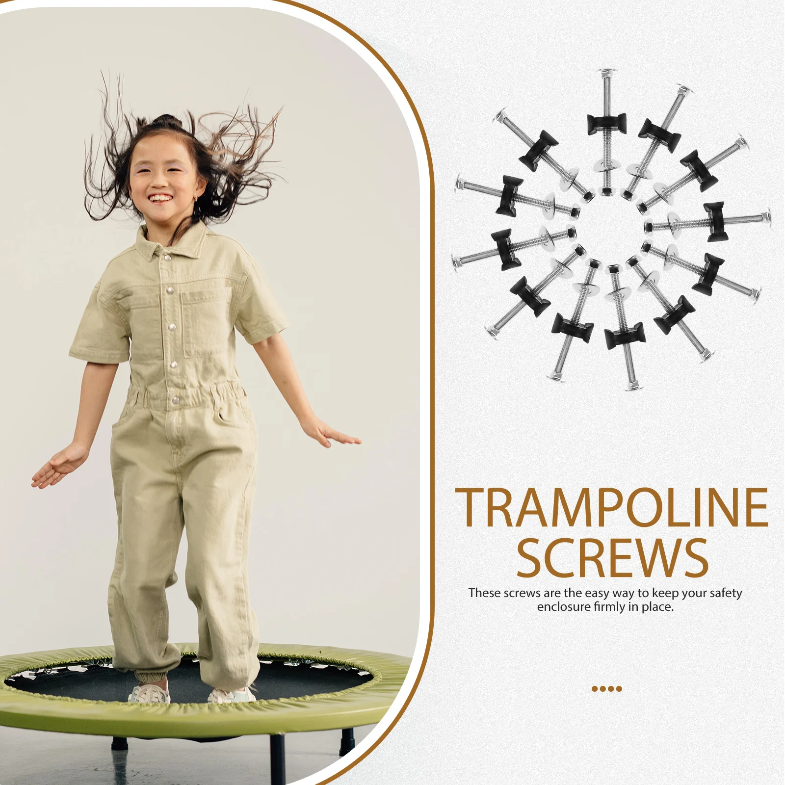 

12Pcs Trampoline Fixing Screws Durable Long Wear-Resistant Screws Stable Safety Enclosure Parts Trampoline Part