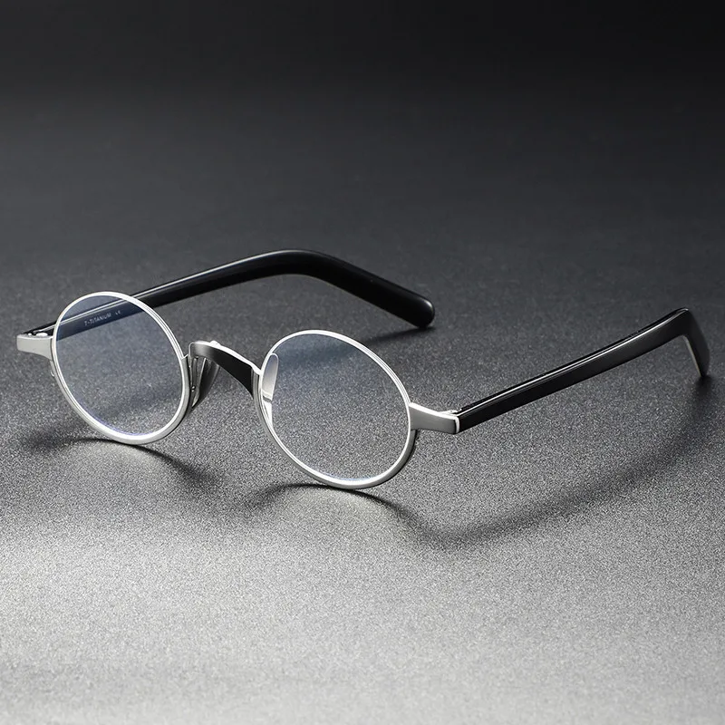 

Top Quality Acetate Titanium Small Size Round Glasses Frame Men Women Vintage Half Frame Optical Eyeglasses Computer Eyewear