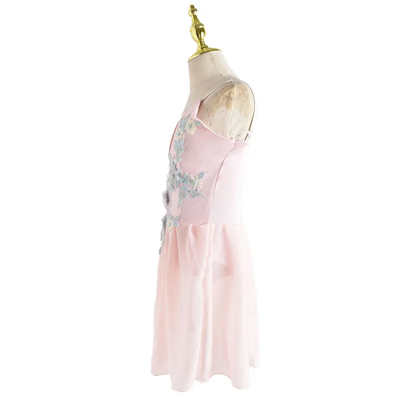 Robe de Ballet pour enfants filles rose bleu blanc en mousseline de soie classique justaucorps robe de Ballet pour enfants danse moderne robe à bretelles chinoise