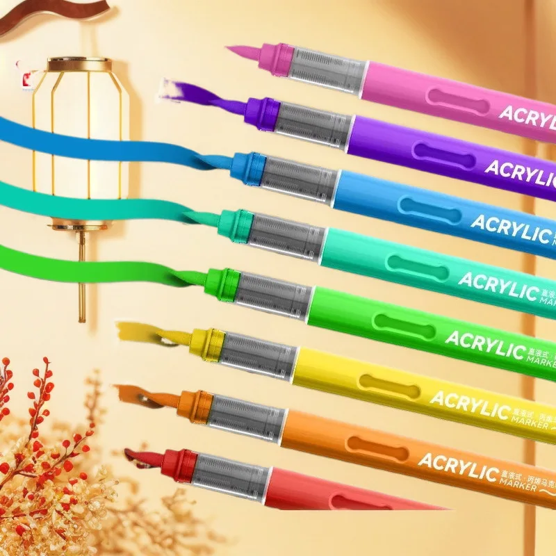 84 لون أكريليك أقلام خطاط (ماركر) مقاوم للماء القلم فرشاة ناعمة بنك الاستثمار القومي طالب الفن للزجاج حجر القرطاسية المدرسية لوازم الفن #1