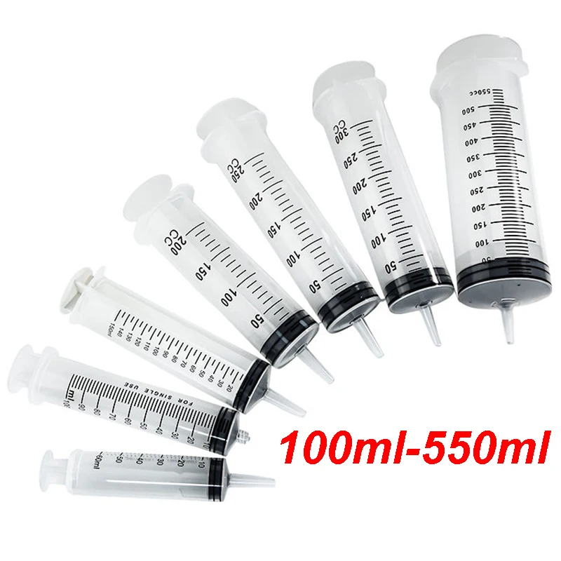 Multi-Function 100ml-550ml Large Capacity Syringe Oil Pump Glue Dispenser Syringe With Optional Accessory 1M Hose for Refilling