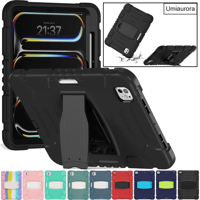 

Для IPad Mini 8,3 дюйма A17 Pro 11 12,9 Air 10,9 13 дюймов M2 M3 M4 M5 Противоударный держатель для карандашей для ПК Чехол для планшета Подставка Прочный чехол Funda