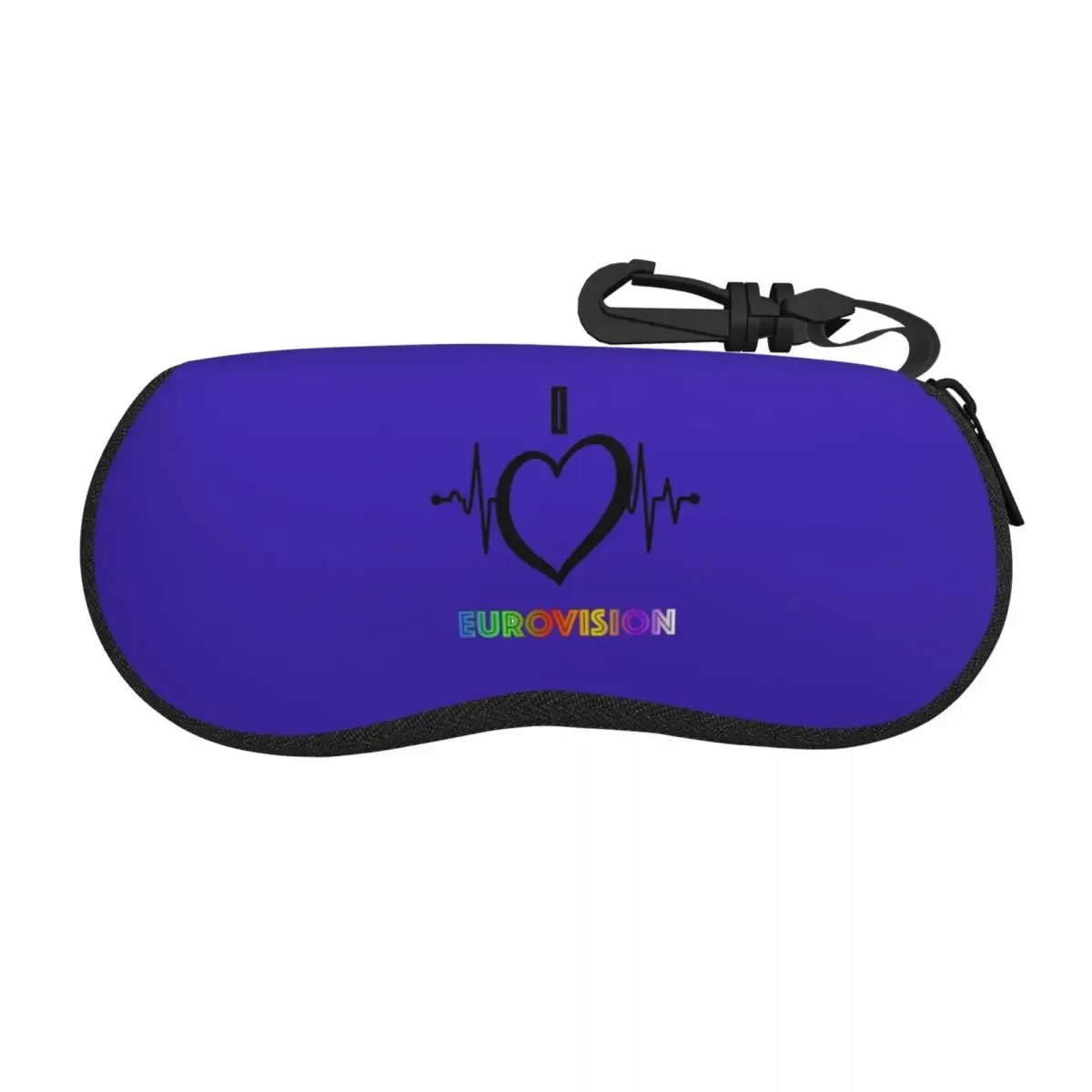 I Love Eurovision - Rainbow Pattern Shell Glasses Case Protective Sunglasses Box Women Men Soft Eyeglass Bag Pouch