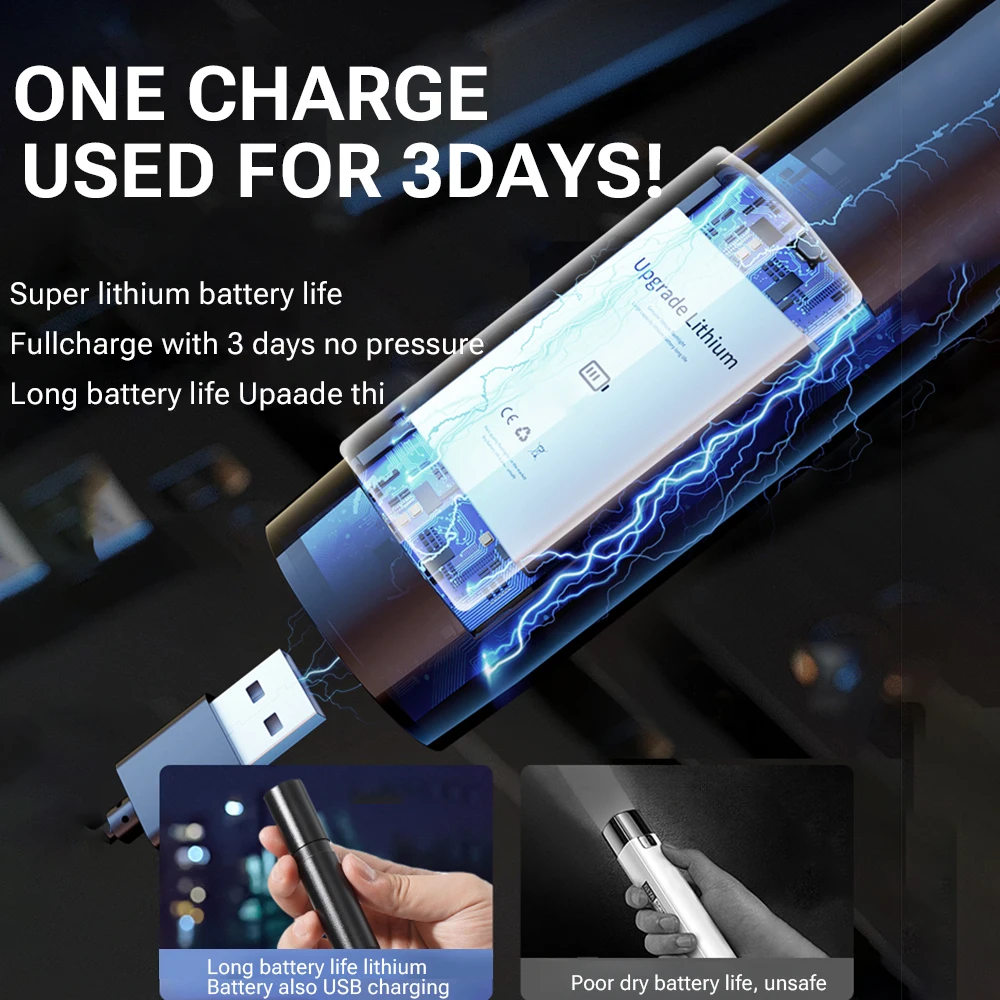 Strong Light Flashlight Rechargeable Telescopic Zoom Mini Outdoor Long-range Super Bright Portable Household Small LED Lamp