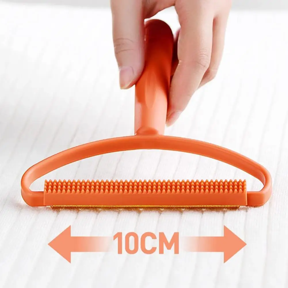 Portable Scraper Cat Dog Hair Remover with Long Handle Anti-Slip Curved Grip Reusable Widened Coverage Area Hair Ball Lint Remov