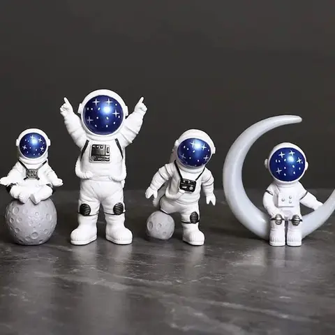4 Uds figura de astronauta estatua estatuilla escultura de astronauta juguete educativo decoración del hogar de escritorio modelo de astronauta para regalo de niños