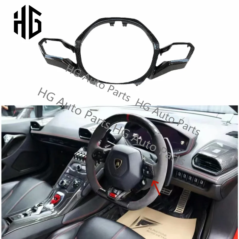 

Forged Dry Carbon Fiber Lamborghini Interior Trims OEM Replacment Parts For Huracan LP610 LP580 EVO Car Steering Wheel Covers