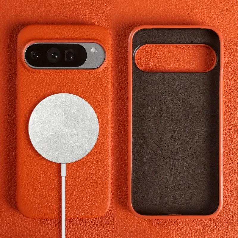 Luxury Magnetic Genuine Leather Case For Google Pixel Pixel 10 pro Xl/10 pro/10/9 Pro XL/9Pro Premium Real Leather Hard Cover - view 2