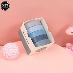 Hot 5pcs Solid Color Washi Tape Set DIY Scrapbooking for Junk Journal Solid Color Deco Masking Tape Stationery School Supplies