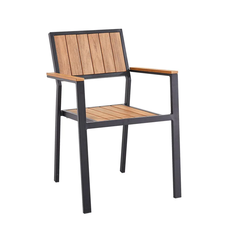 

Outdoor plastic wood tables and chairs Balcony courtyard Leisure long tables and chairs Commercial street Milk tea shop Coffee