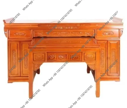 Solid Wood Altar Buddha Shrine a Long Narrow Table Household Table for God of Fortune Fairy Buddha Table image 5