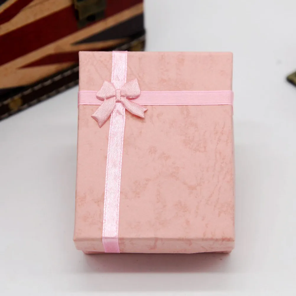 

12Pcs Handcraft Paper Jewelry Box Set 9x7x3cm Luxury Gift Containers with Ribbon Bow for Necklaces Bracelets Earrings Display