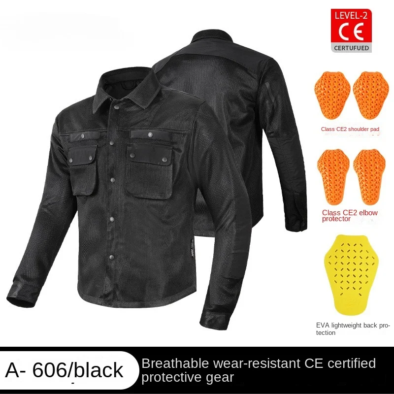 

Motorbike Jacket Men's Spring and Summer Mesh Breathable Anti-drop Breathable and Wear-resistant Large Size Commuter Locomotive