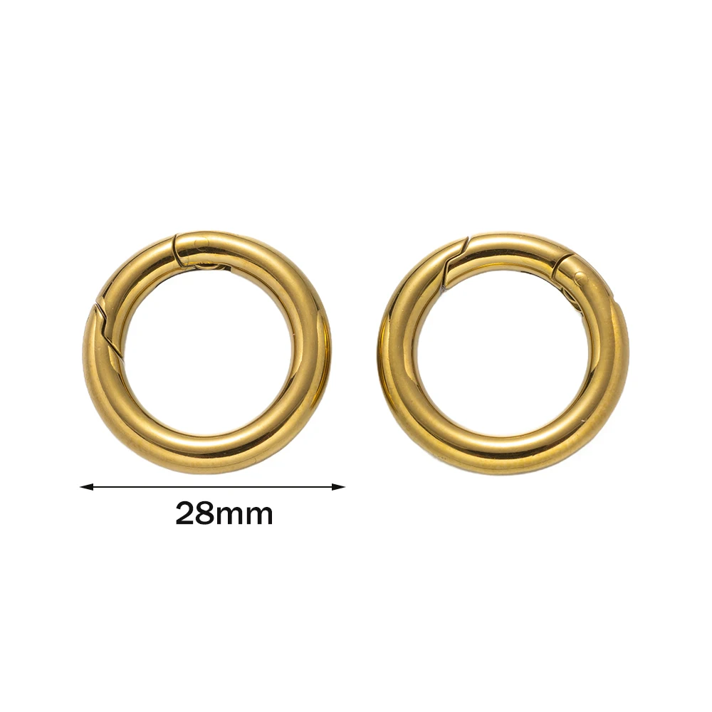 2 Stück 316 Edelstahl-Verschlüsse, runde Federringverschlüsse, Taschenverschlüsse, Schnappverschlüsse, Haken, Verbinder für DIY-Schmuckherstellungszubehör – Detail 4