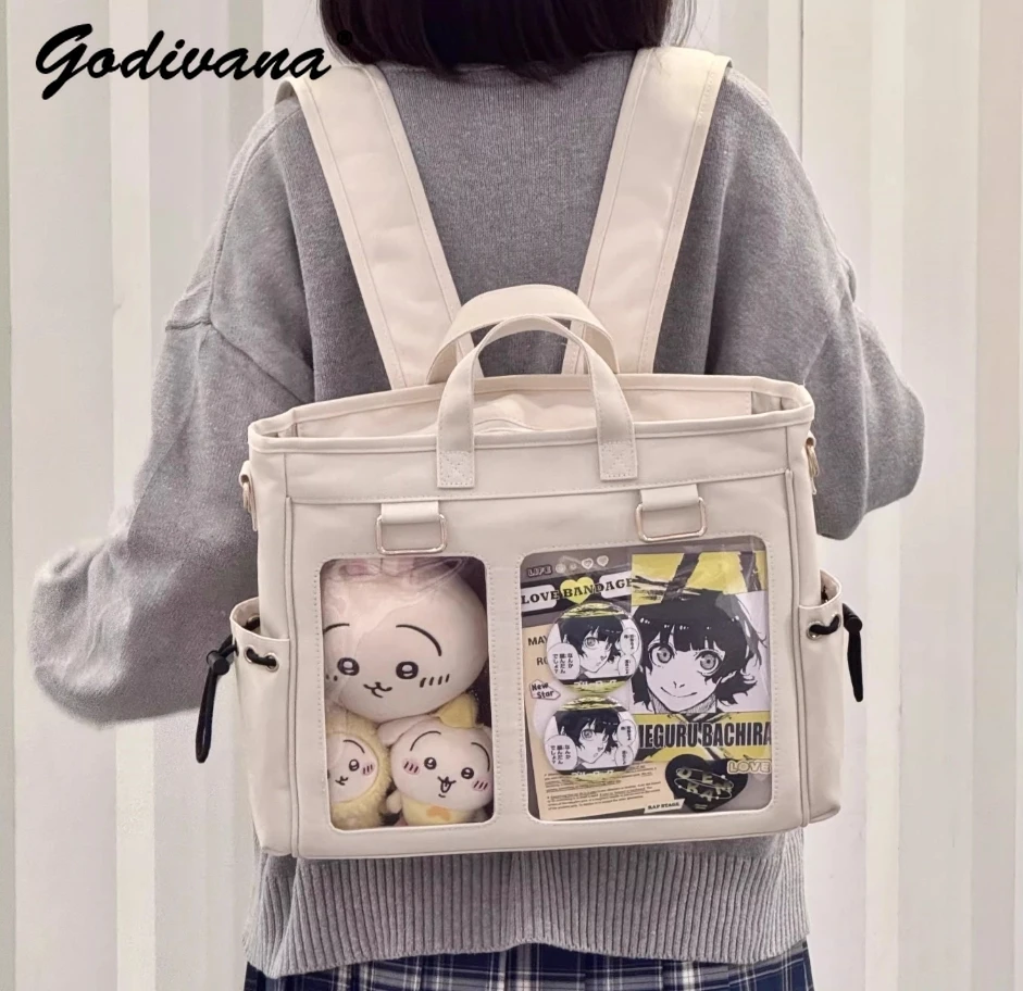 

Japanese Style Students Casual Shoulder Bags Large Capacity Daily Backpack 20cm Cotton Doll Bags Women