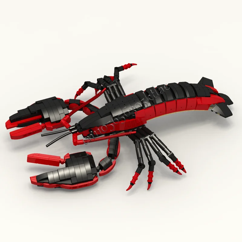 615 PCS MOC Night Hero Favorite Red Lobster Building Blocks Model For Kids Assembly Display Toy Surprise Festival Birthday Gift