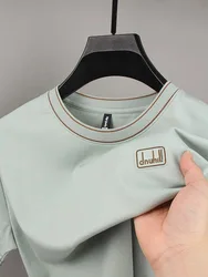 High quality soft cotton short sleeve round neck men's T-shirt  summer new fashionable embossed design breathable leisure top
