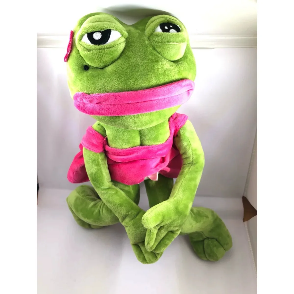 45cm Animal Sad Frog Plush Toy Soft Stuffed Pillow Magic Expression Pepe The Sad Frog Plush Doll Birthday GIfts for Girls Boys view 5
