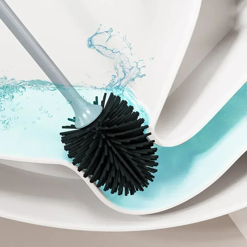 Toilet Brush WC Cleaner Brush With Base Soft Bristle with Holder Cleaning Brush Cleaning Tools Toilet Bathroom Accessor