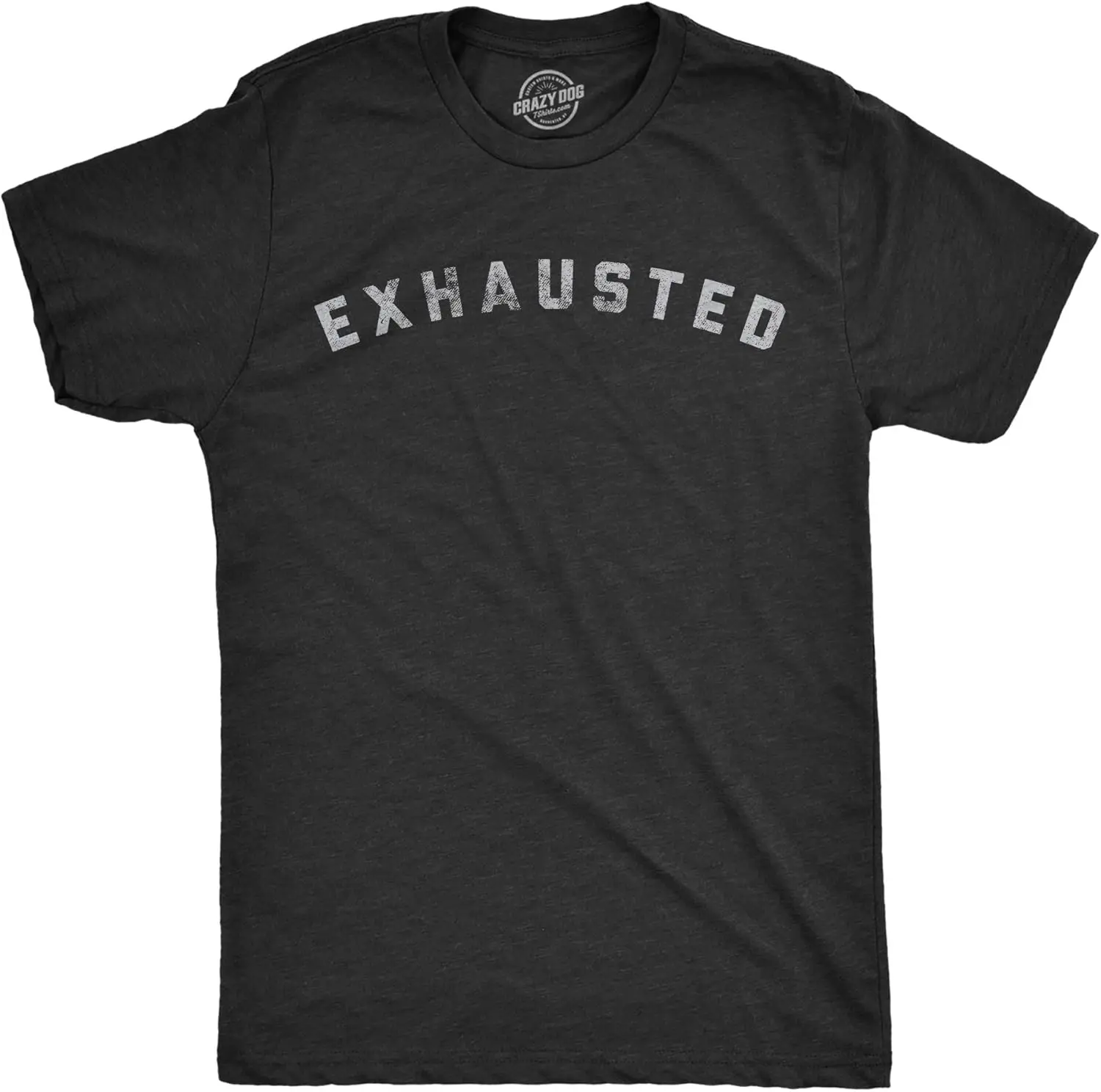 Mens Exhausted Tshirt Funny Tired Worn Out Graphic Novelty Parenting Tee