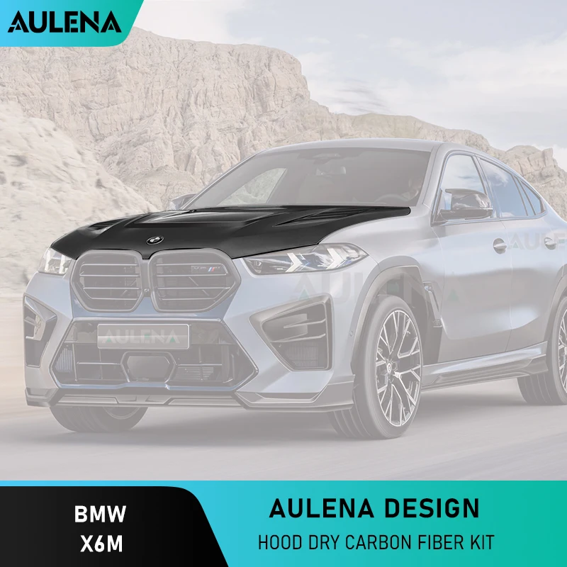 Aulena Desgin Dry Carbon Body Kit Hood Front Engine Hood Air Vent Cover Trim Full Dry Carbon For Bmw X6m