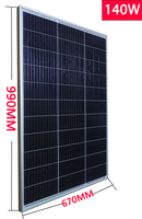 Solar Panel 140w 280w 18V Monocrystalline Silicon Cell  Rigid Solid Temper Glass 10 Years Warranty For 12V 24V Battery Charger