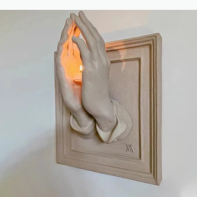 Abstract Candlestick Scented Candle Wall Pendant Stereo Picture Prayer Decorative Figurines Home Accessories