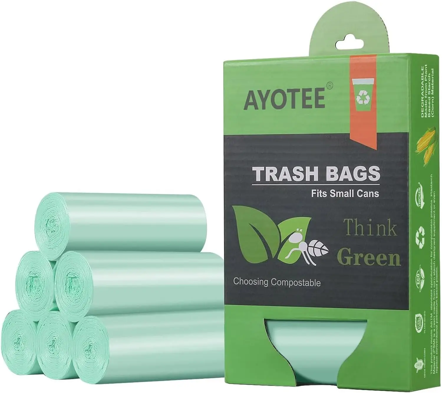 1.2 Gallon Small Trash Bags Garbage Bags Mini Compostable Strong Bathroom Wastebasket Can Liners trash Bags