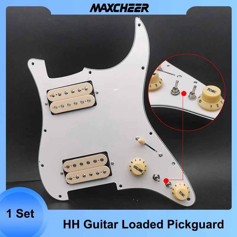 

HH Guitar Pickguard Humbucker Coil Splitting Pickguard Electric Guitar Pickguard Two Humbucker Loaded Prewired Scratchplate