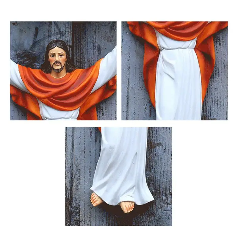 Decorative Resin Jesus Christ Statue Resurrection Figurine Auto Decoration Christian Saint Statue Festive Gift